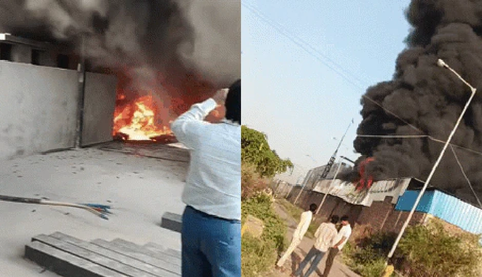राजस्थान: लाइटर फैक्ट्री में भीषण आग, करोड़ों का माल राख, दूर-दूर तक दिखा काला धुंआ