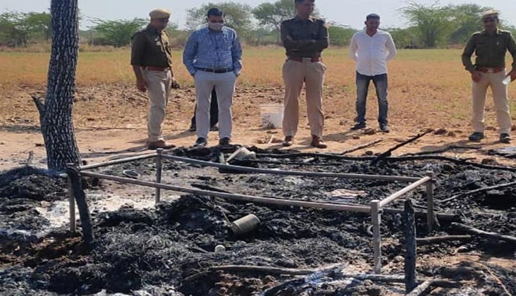 भीलवाड़ा : आग लगने से हुई खेत में बनी टपरी पर सो रहे मामा-भांजे की मौत, पुलिस कर रही मामले की जांच