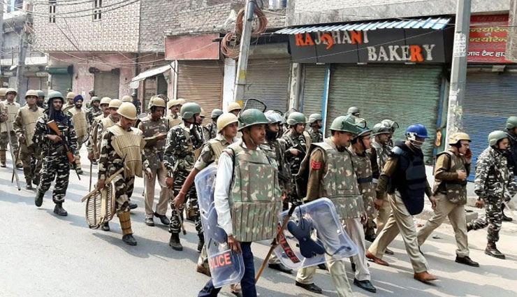 Security forces conduct flag march in areas of North-East Delhi