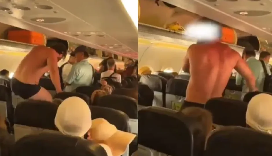 फ्लाइट में यात्री ने उतारे कपड़े, किया हंगामा, विमान की इमरजेंसी लैंडिंग कराई गई, VIDEO वायरल