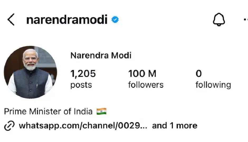 pm modi instagram followers,narendra modi 100 million followers,modi social media record,world leaders instagram ranking,donald trump instagram followers,global political leaders on instagram,modi digital popularity,instagram followers world leaders,modi youth connect,social media influence