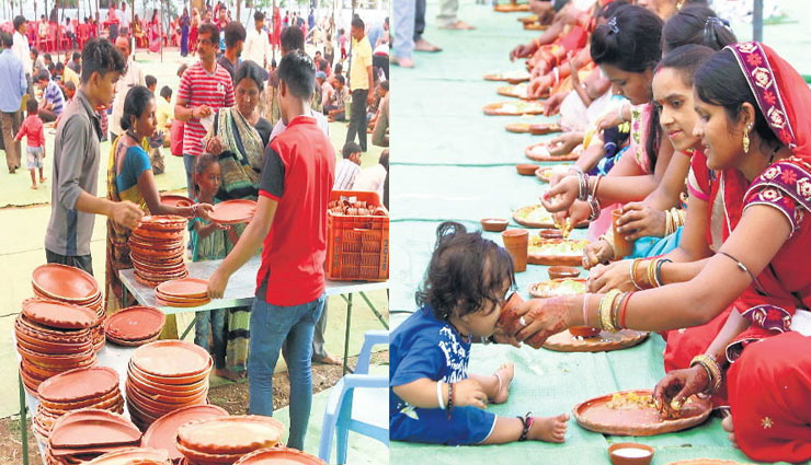 पर्यावरण बचाने की अनोखी पहल, नवरात्रि के मौके पर 16 हजार लोगों ने ग्रहण की मिट्टी के बर्तनों में प्रसादी