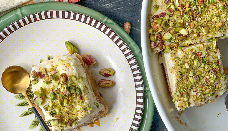 creamy mediterranean dessert aish el saraya,food,easy recipe