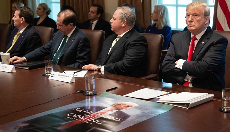 Donald Trump’s Game of Thrones-inspired poster makes cameo at cabinet meeting
