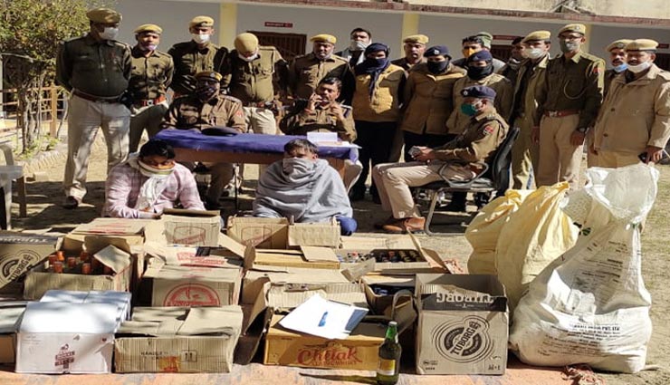 टोंक : पुलिस ने पकड़ी नशे की बड़ी खेप, 25 पेटी शराब और 55 किलो गांजे के साथ दो युवक गिरफ्तार