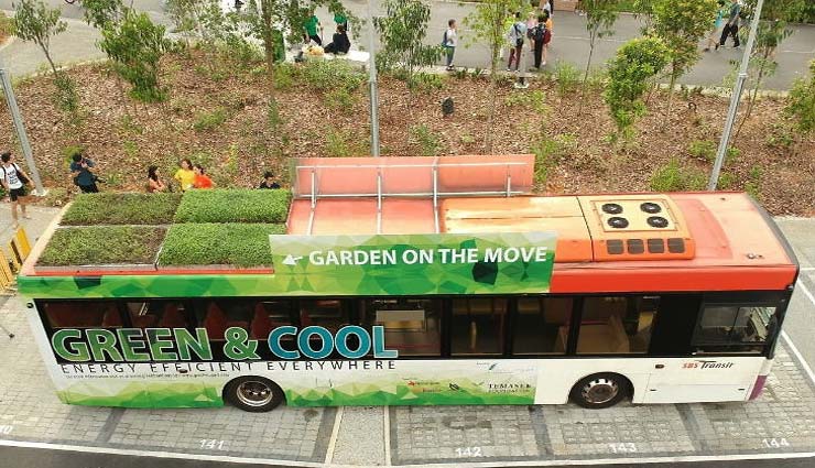 सिंगापुर में छत पर गार्डन वाली बसें शुरू, अंदर का तापमान हो जाता है 5 डिग्री तक कम