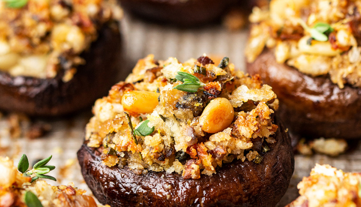vegetarian garlic stuffed mushrooms,hunger struck,food,easy recipe