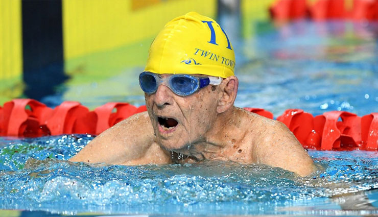 omg news,swimming,australian swimmer,george corones,world record,oldest swimmer,weird news