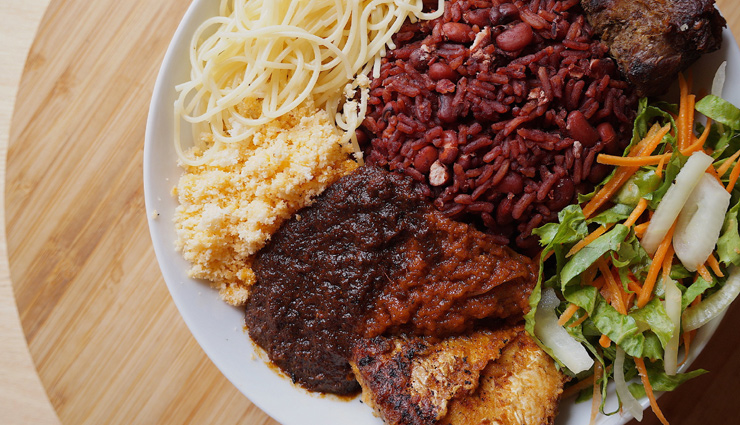 jollof rice,waakye,banku and tilapia,red-red,fufu and goat light soup,ghana cuisines,ghana,ghana dishes