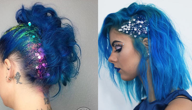 मेकअप में इस तरह किया गया ग्लिटर का प्रयोग देगा आपको अलग लुक use of glitter,make up tips,beauty tips,eye make up,nail art