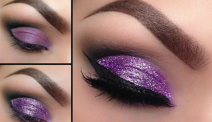 मेकअप में इस तरह किया गया ग्लिटर का प्रयोग देगा आपको अलग लुक use of glitter,make up tips,beauty tips,eye make up,nail art