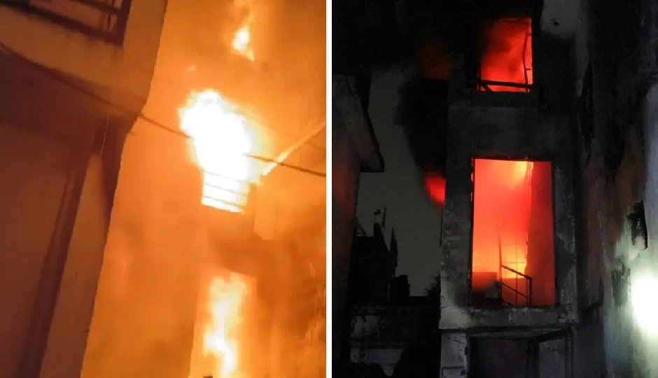 लखनऊ के अलीगंज में तीन मंजिला अवैध गोदाम में भीषण आग, मजदूर झुलसा, 15 लड़कियों का सुरक्षित रेस्क्यू