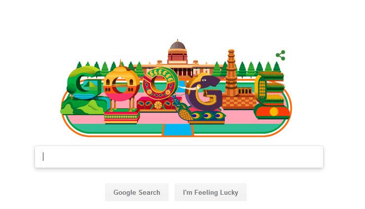 गूगल भी मना रहा है गणतंत्र दिवस, डूडल में दिखती है भारत की झलक