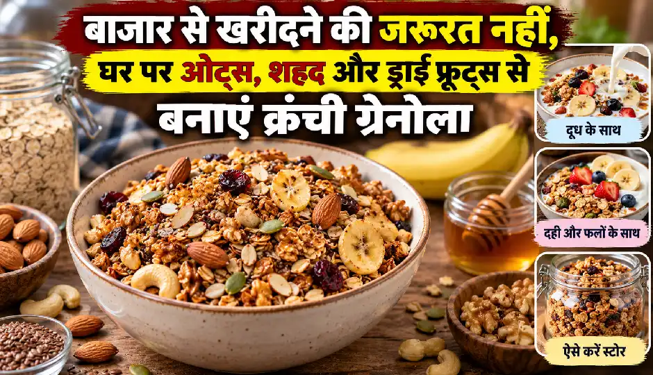 बाजार से खरीदने की जरूरत नहीं, घर पर ओट्स, शहद और ड्राई फ्रूट्स से बनाएं क्रंची ग्रेनोला