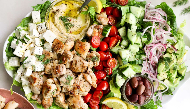 greek chicken salad,greek chicken salad recipe,hunger struck,food