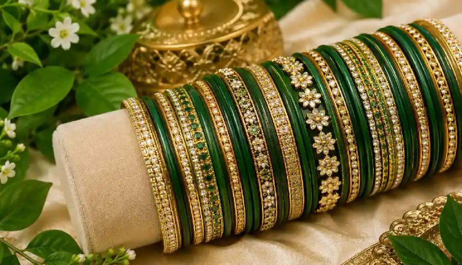 sawan green bangles,green bangles combination,green bangles mix and match,sawan bangles design,teej bangles,green yellow bangles,pink green bangles,red green bangles,green golden bangles,dark light green bangles