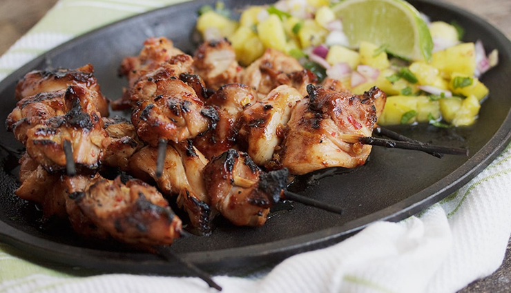 grilled sambal chicken skewers,chicken recipe,snacks recipe,main course recipe