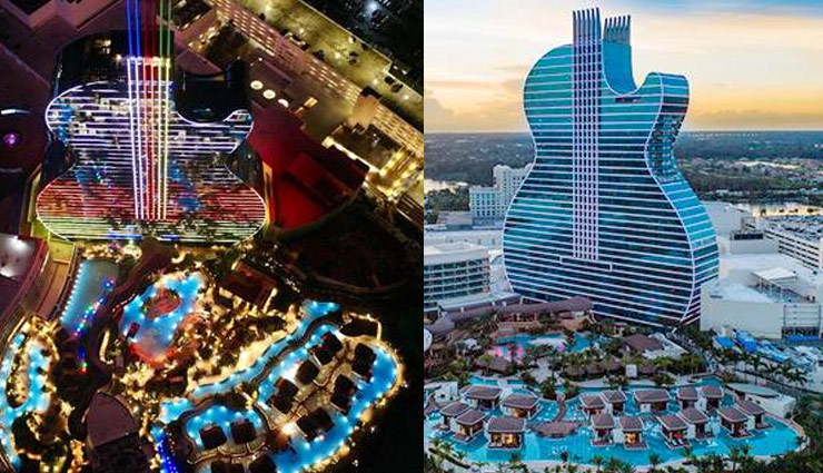 अपनी अनोखी बनावट को लेकर चर्चा में है ये होटल, 1 दिन का किराया 1 लाख रुपए weird news in hindi,guitar hotel,seminole hard rock hotel,casino,hollywood,florida