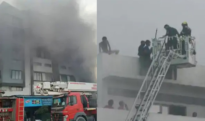  सूरत की पैकेजिंग यूनिट में लगी आग, जान बचाने के लिए 5वीं मंजिल से कूदे मजदूर, 2 की मौत 