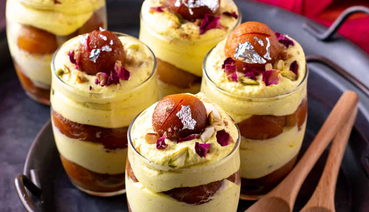 thandai mousse,gulab jamun cups,dessert recipe,Indian Recipe