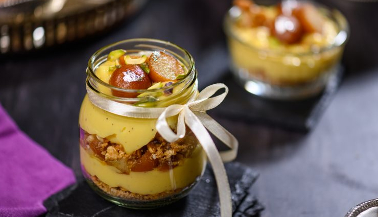 Holi Recipe- Perfect for Party Gulab Jamun Custard Jars
