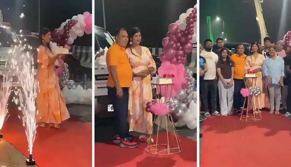 फ्लाईओवर पर आधी रात को मनाया पत्नी का जन्मदिन, सड़क पर बिछाया रेड कार्पेट; वायरल वीडियो के बाद पति समेत 14 लोग पुलिस के शिकंजे में