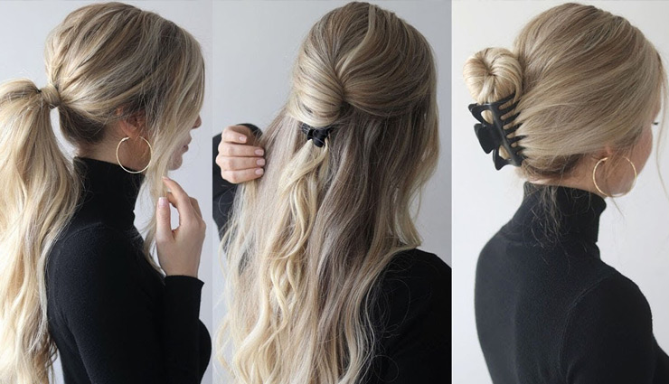 ponytail,Hair Accessories,beauty,beauty tips,satin ribbon,stylish headband,printed scarf,small hair clips,floral hair ties,girl beauty tips