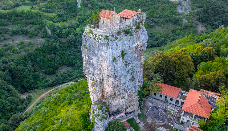 old buildings hard to reach,the hanging temple,china,popa taungkalat temple,myanmar,monastery of the holy trinity,greece,paro taktsang,bhutan,church of katskhi pillar,georgia,abuna yemata guh,ethiopia