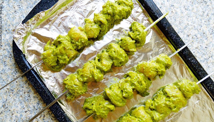 hariyali chicken tikka,chicken recipe,tikka recipe,snacks recipe