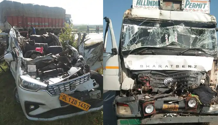 KMP एक्सप्रेस-वे पर बड़ा सड़क हादसा, कार को ट्रक ने भारी टक्कर; 3 महिलाओं समेत 8 लोगों की मौत