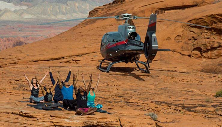 heliyoga most exclusive yoga experience,yoga on top of hill,the valley of fire