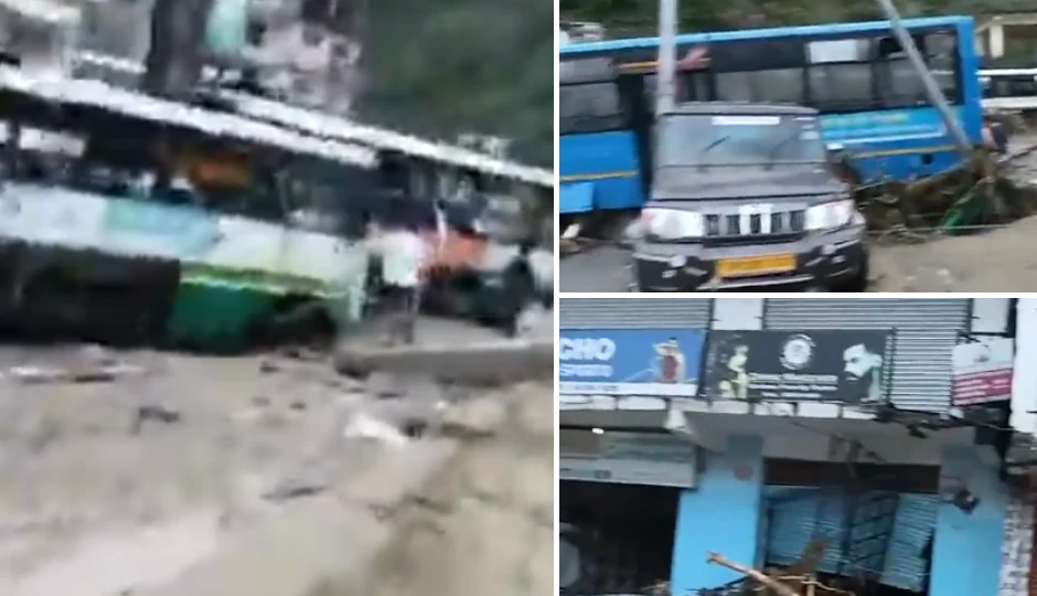 हिमाचल में मूसलधार बारिश का कहर, मंडी में बाढ़ से तबाही, धर्मपुर बस अड्डा और बाजार जलमग्न