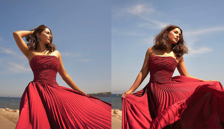 Cannes 2022: हिना खान ने स्ट्रैप्लेस रेड प्लेटेड गाउन में लूटी महफिल, फैंस ने बांधे तारीफों के पुल cannes 2022,cannes festival 2022,hina khan,hina khan cannes look,hina khan news,hina khan dress,entertainment