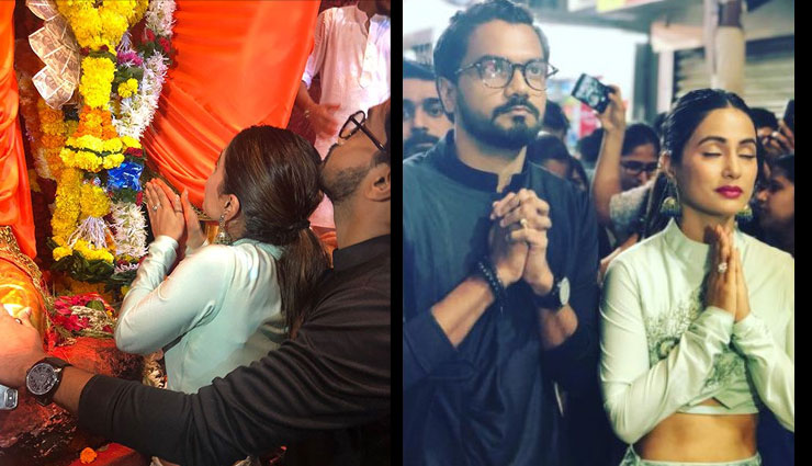 
अपने ब्वॉयफ्रेंड रॉकी  के साथ लालबागचा राजा के दर्शन करने पहुंची हिना खान, देखे तस्वीरे