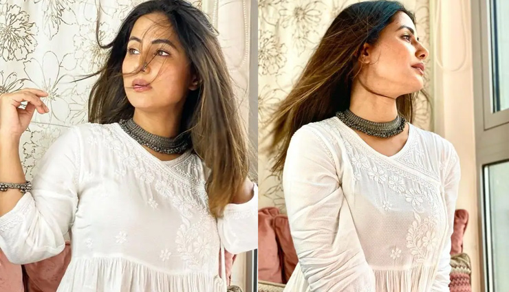 व्हाइट कलर की ड्रेस में अदाओं का जलवा बिखेरती नजर आई हिना खान, फैन्स हुए क्रेज़ी / PHOTOS