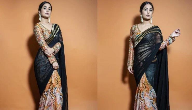 fashion tips,fashion tips in hindi,hina khan,hina khan gorgeous look,hina khan saree look,hina khan bigg boss 14 house