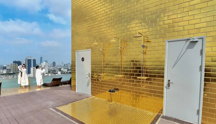 gold plated hotel,gold plated hotel in vietnam,dolce hanoi golden lake