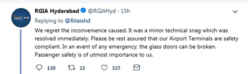 riteish deshmukh tweet,hyderabad airport,riteish deshmukh,entertainment news