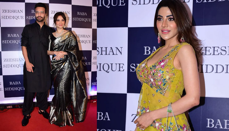 baba siddiqui iftar party,bollywood celebs in baba siddiqui iftar party,salman khan in baba siddiqui iftar party,salman khan in baba siddiqui iftar party,entertainment