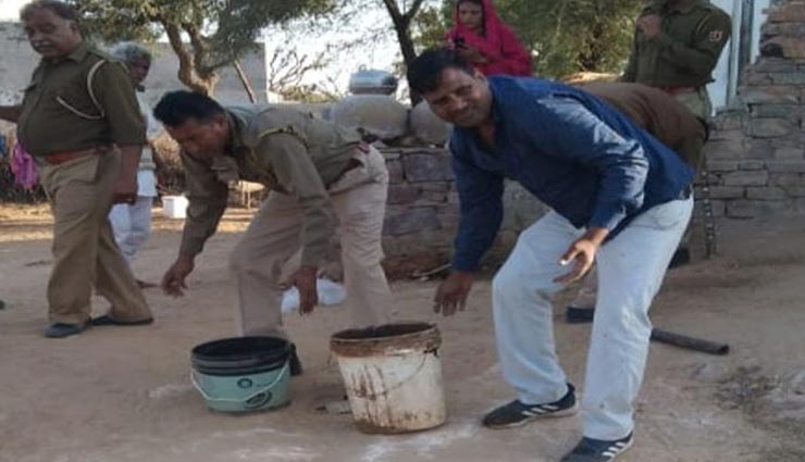 नागौर : नशे के खिलाफ कार्रवाई जारी, जमीन के नीचे दबी थी वाश, की गई नष्ट 