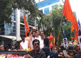 Aaditya holds massive Shiv Sena rally before becoming first Thackeray to file nomination
