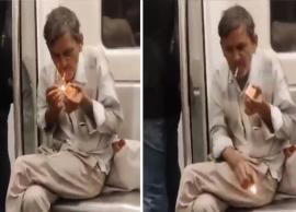 Controversy Erupts as Elderly Passenger Smokes 'Bidi' Inside Delhi Metro; VIDEO
