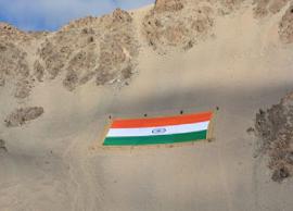 Worlds largest ‘Khadi national flag’ hoisted in Leh on Gandhi Jayanti 