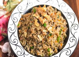 Recipe- Spicy and Lip Smacking Burnt Garlic Mushroom Fried Rice For Lunch
