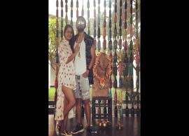 Hina Khan and her beau Rocky Jaiswal TROLLED for wearing shoes and posing in front of Ganesha idol