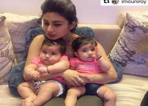 Mouni Roy and other TV celebs celebrating Twin Day