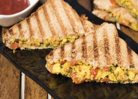 Recipe - Easy and Delicious Grilled Paneer Bhurji Sandwich