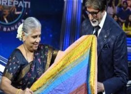 KBC 11: Sudha Murty gifts Amitabh Bachchan a beautiful chadar stitched by Devadasis