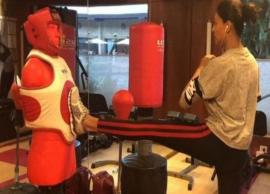 VIDEO- Sushmita Sen trains daughter Renee in kick-boxing at gym