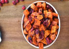 Recipe- Roasted Sweet Potatoes Tossed With Brown Butter, Maple Syrup, Pecans and Cranberries